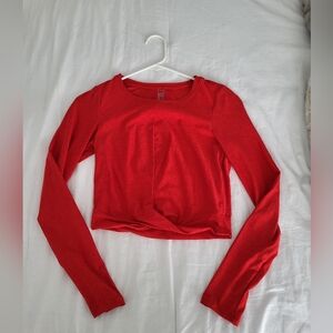 Featherweight Center Stage Cropped Long Sleeve Pullover